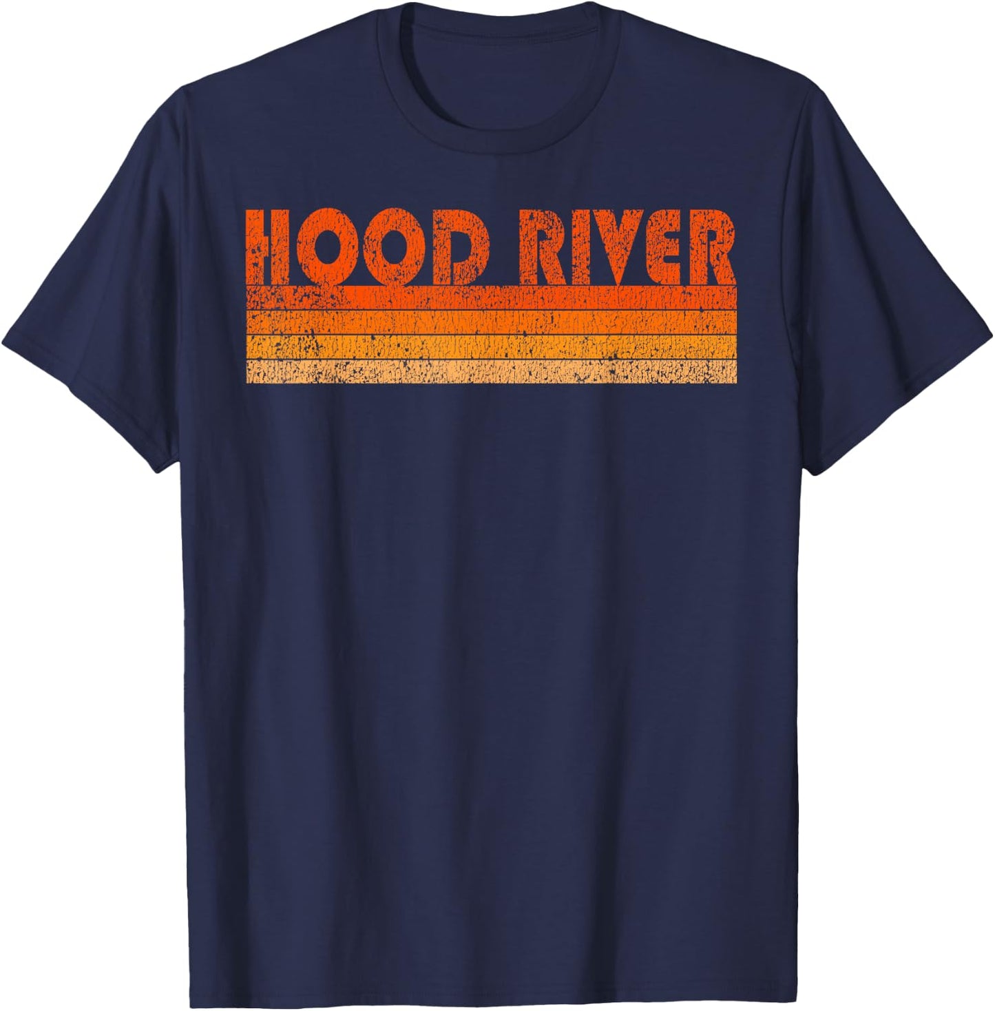 Vintage Retro Hood River Oregon T-Shirt - T-Shirt | Navy