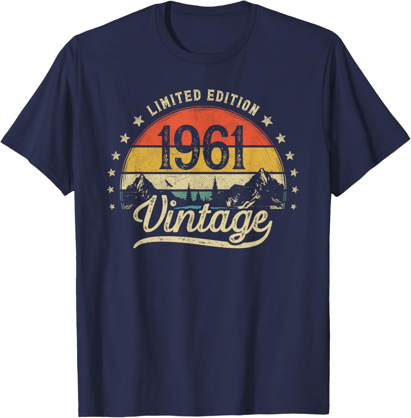 Vintage 1961 Limited Edition 65th Birthday 65 Years Old Men T-Shirt - T-Shirt | Navy