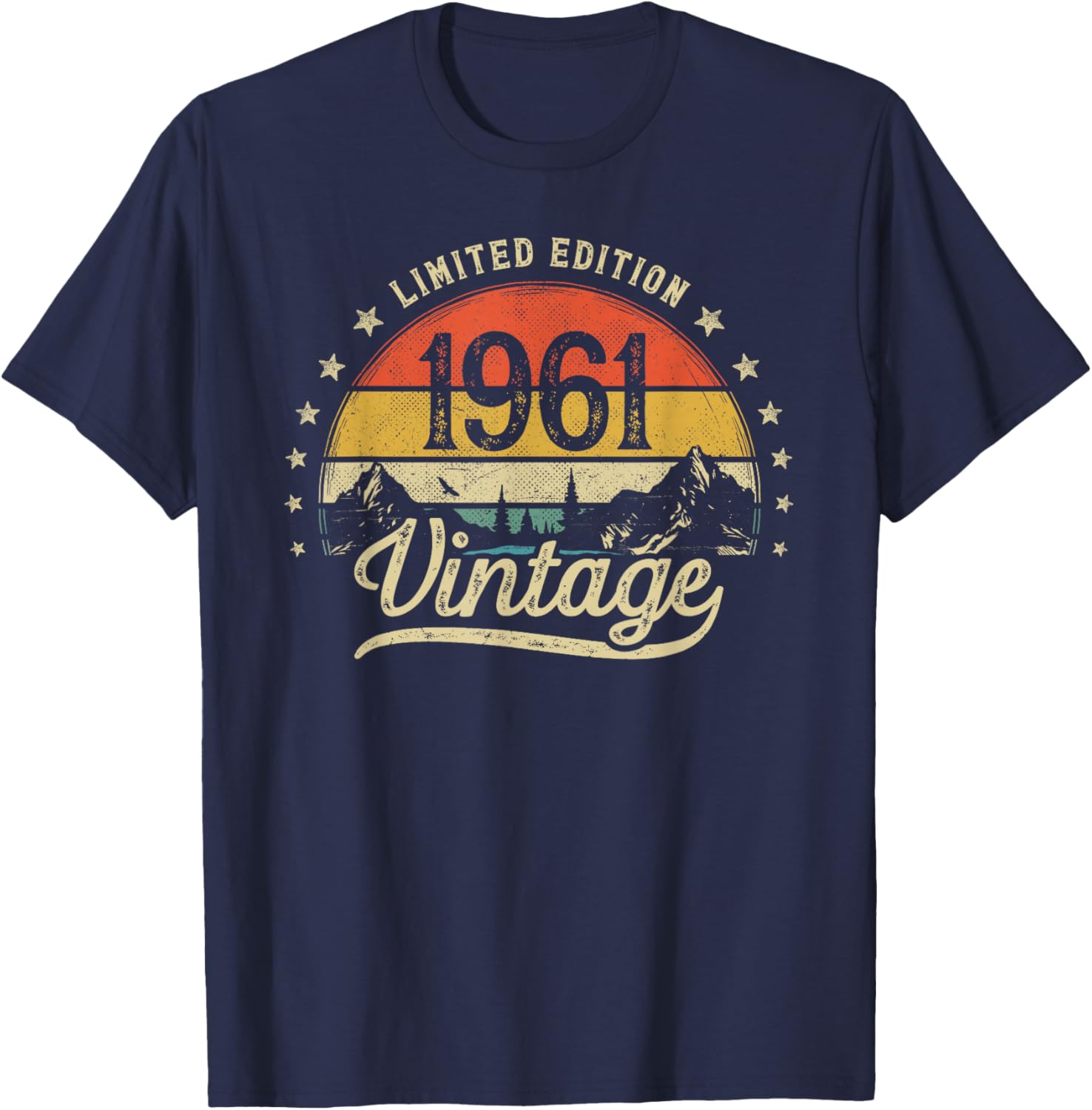 Vintage 1961 Limited Edition 65th Birthday 65 Years Old Men T-Shirt - T-Shirt | Navy