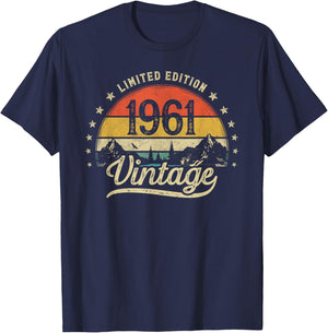 Vintage 1961 Limited Edition 65th Birthday 65 Years Old Men T-Shirt - T-Shirt | Navy