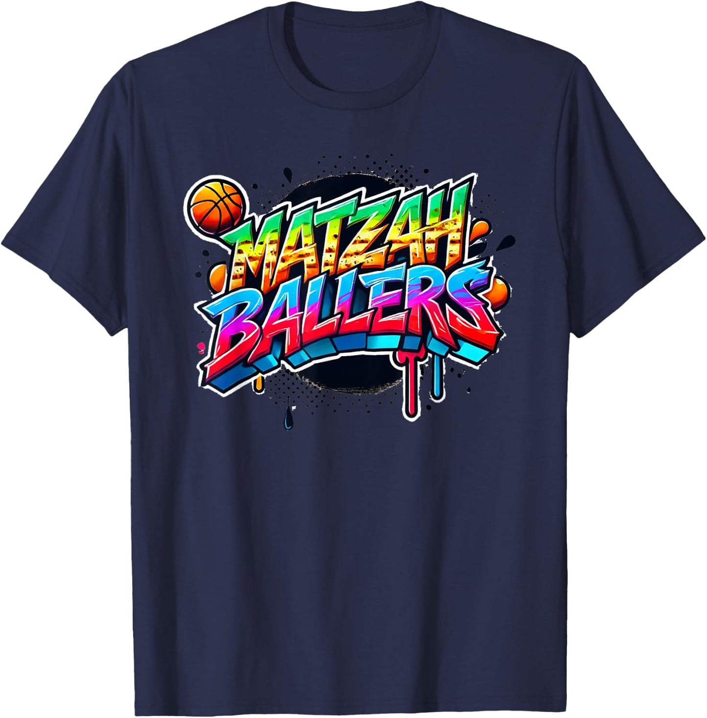 Matzah Ballers Basketball Team Matching Jewish Group Sports T-Shirt - T-Shirt | Navy