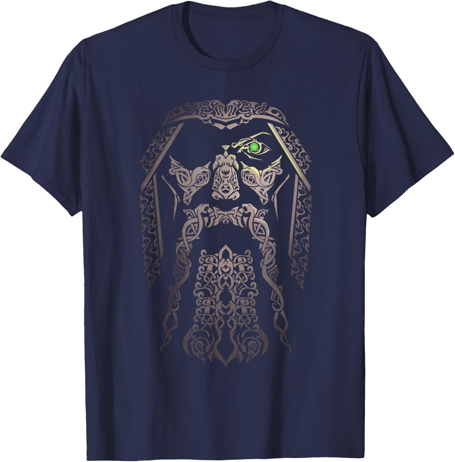 Odin Viking | Gift Vikingcostume Odinism Raven Beard T-Shirt - T-Shirt | Navy