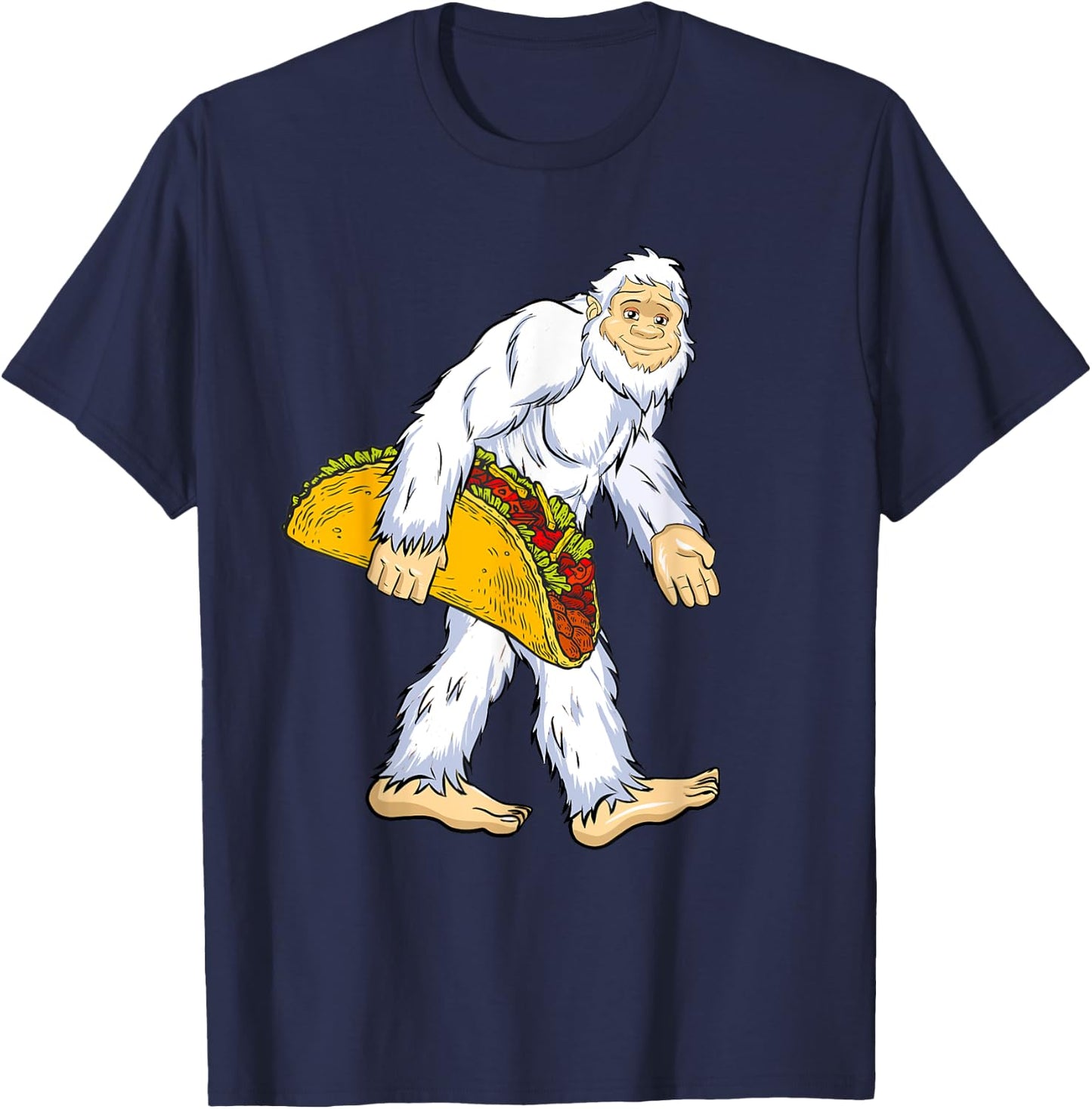 Yeti I Believe Lover Funny Monster Ape Man Tacos Snowman T-Shirt - T-Shirt | Navy
