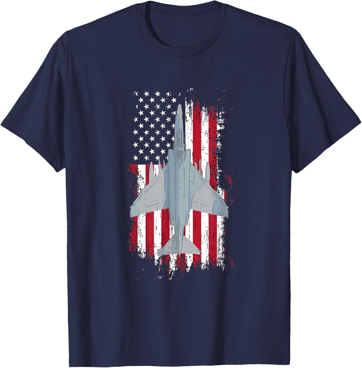 F-4 Phantom American Flag Military Aviation Shirt Women Men T-Shirt - T-Shirt | Navy