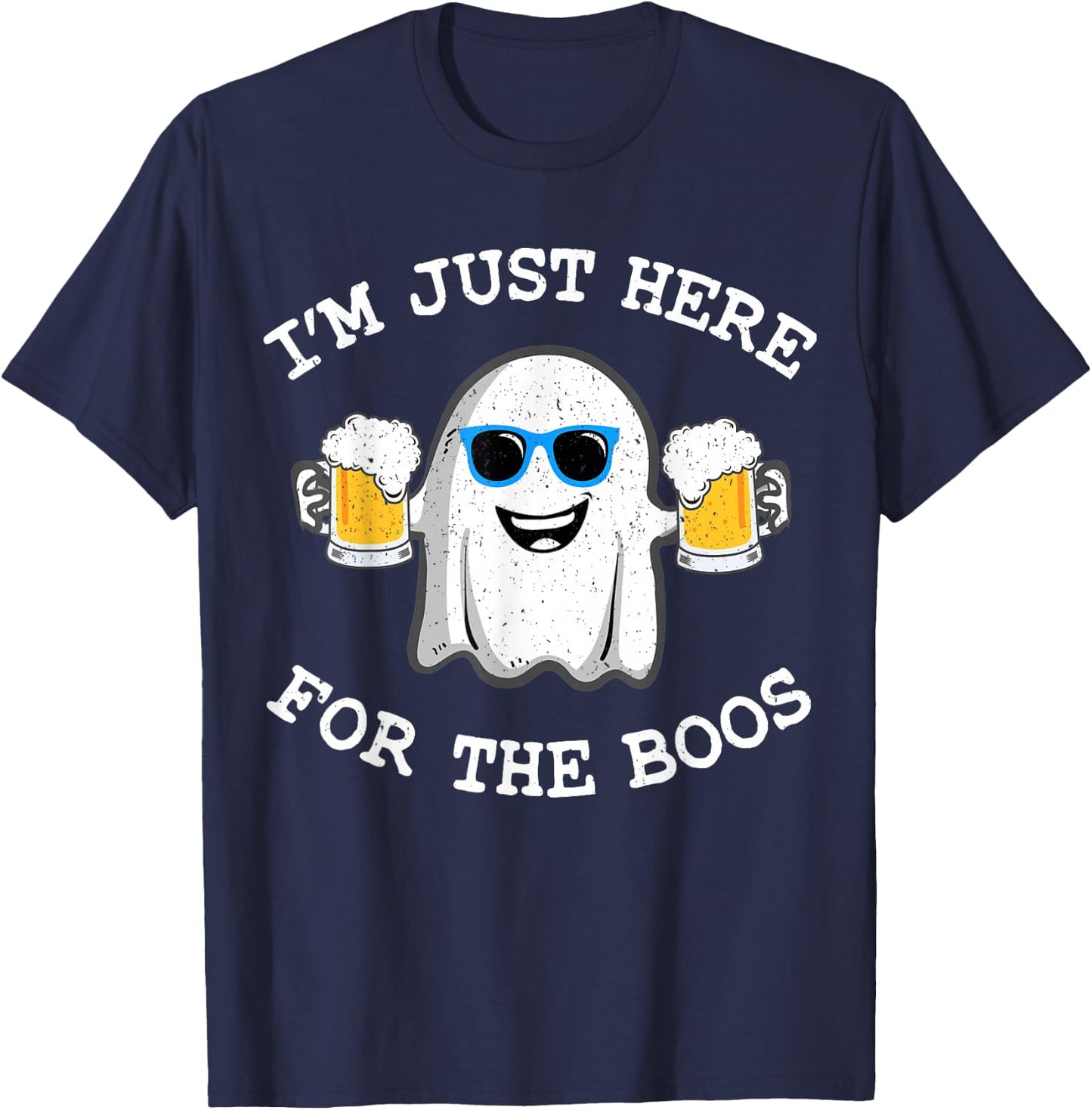 Funny Halloween , I'm Just Here For The Boos Costume Men T-Shirt - T-Shirt | Navy