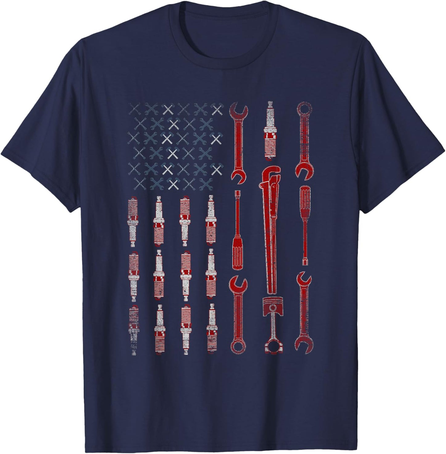 The Official Mechanic USA Flag Kids Men T-Shirt - T-Shirt | Navy