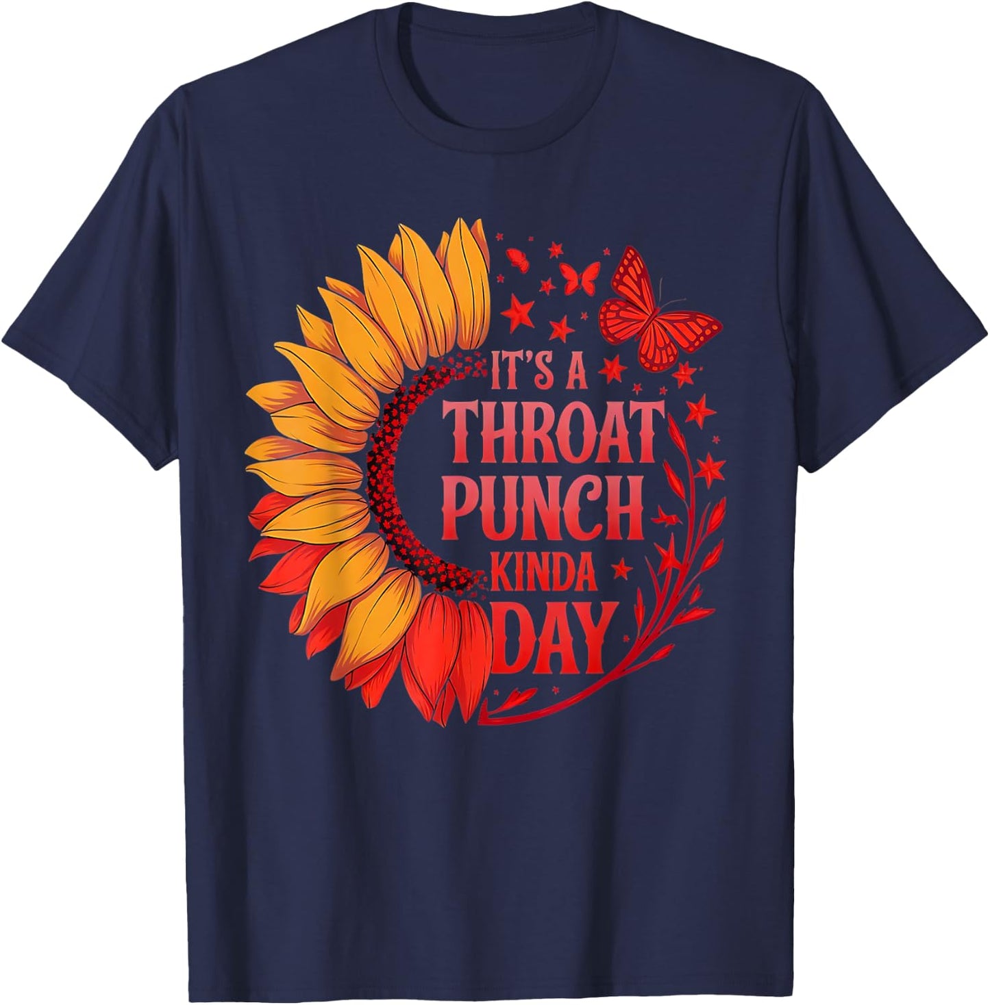 It's A Throat Punch Kind Of Day Sarcastic Skeleton Women's T-Shirt - T-Shirt | Navy
