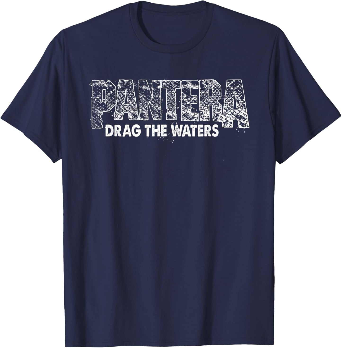 Pantera Official Snake Skin Logo Drag The Waters T-Shirt - T-Shirt | Navy