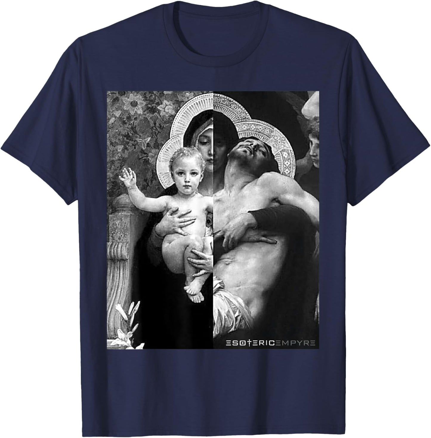 Jesus Christ and Mother Mary T-Shirt - T-Shirt | Navy