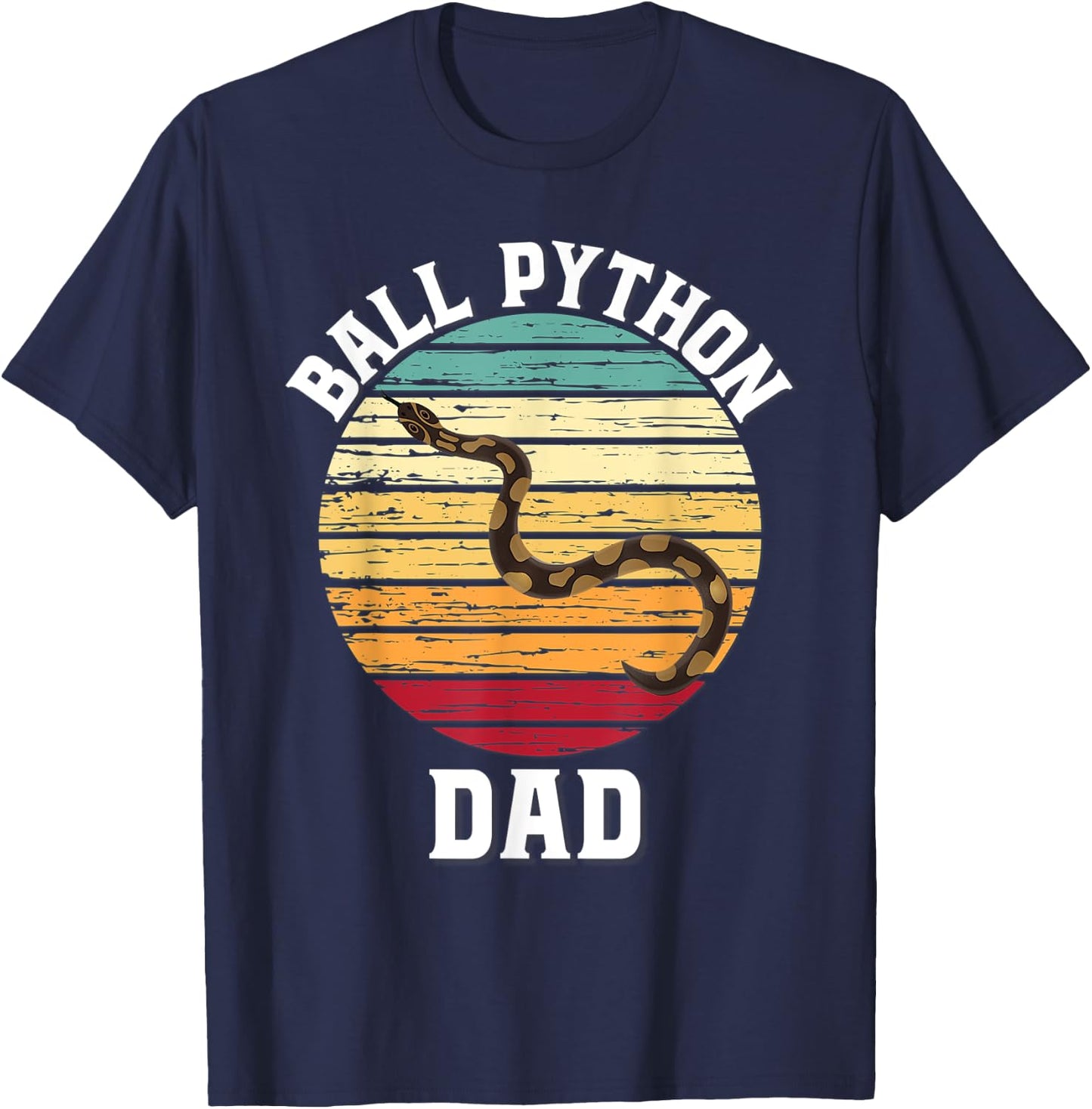 Vintage Ball Python Dad Pet Snake T-Shirt - T-Shirt | Navy