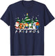 Christmas Friends Santa Rudolph Snowman Xmas Family Pajamas T-Shirt - T-Shirt | Navy
