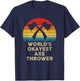Funny Axe Throwing - World's Okayest Axe Thrower T-Shirt - T-Shirt | Navy