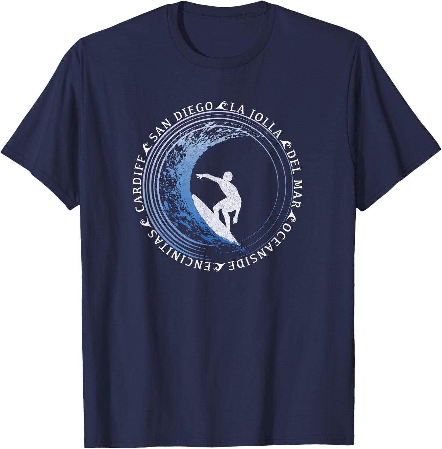 San Diego Surf / San Diego Beach Gift T-Shirt - T-Shirt | Navy