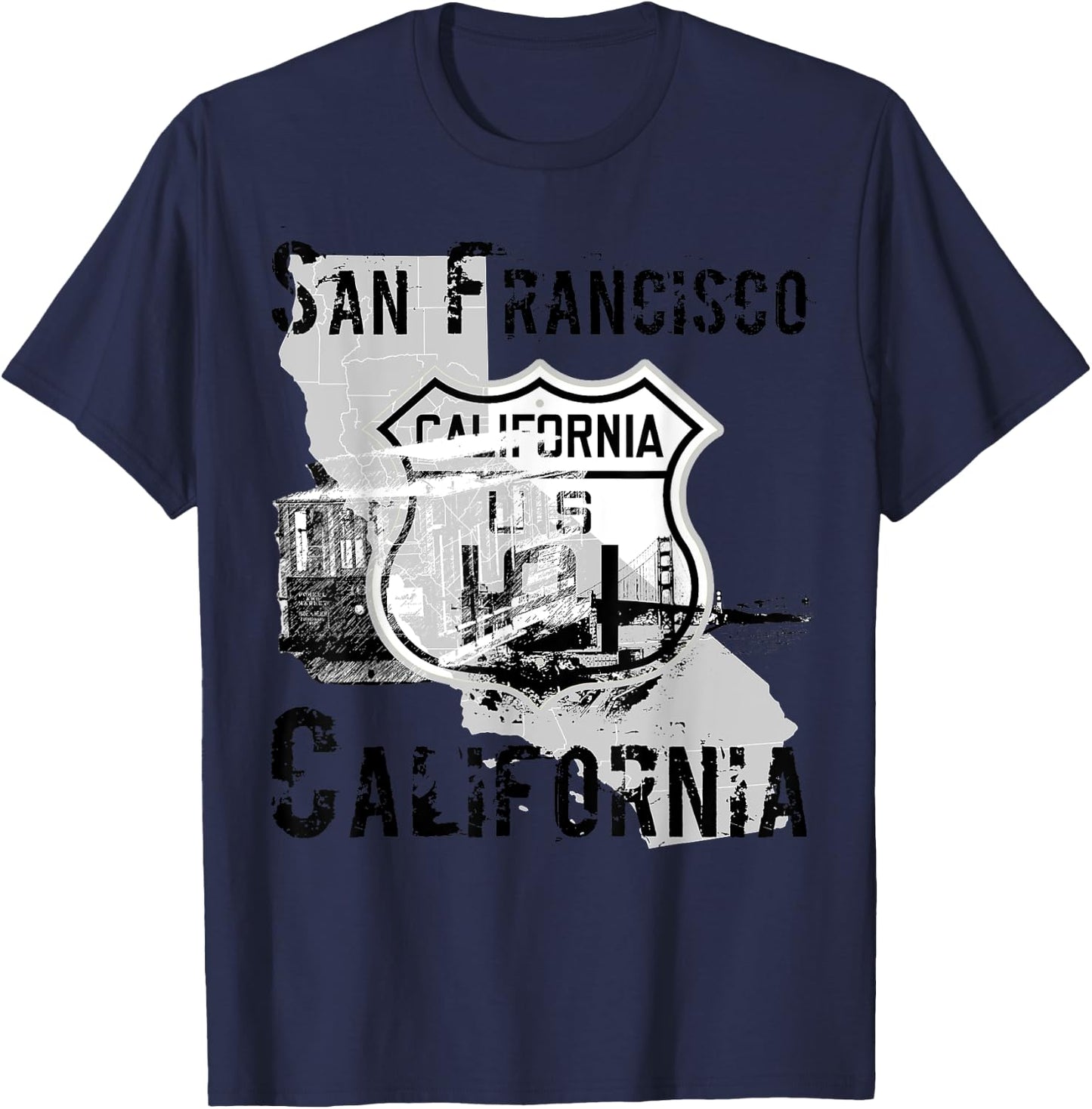 San Francisco California Graphic T-Shirt - T-Shirt | Navy