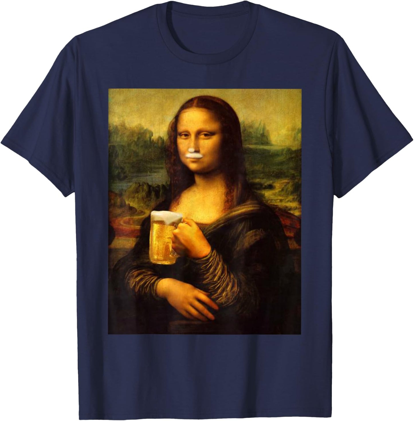 Mona Lisa Beer Hacken, Men, Shirt Women T-Shirt - T-Shirt | Navy