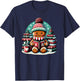 Gingerbread Reading Teacher Bookish Library Christmas Bookworm Librarian T-Shirt - T-Shirt | Navy