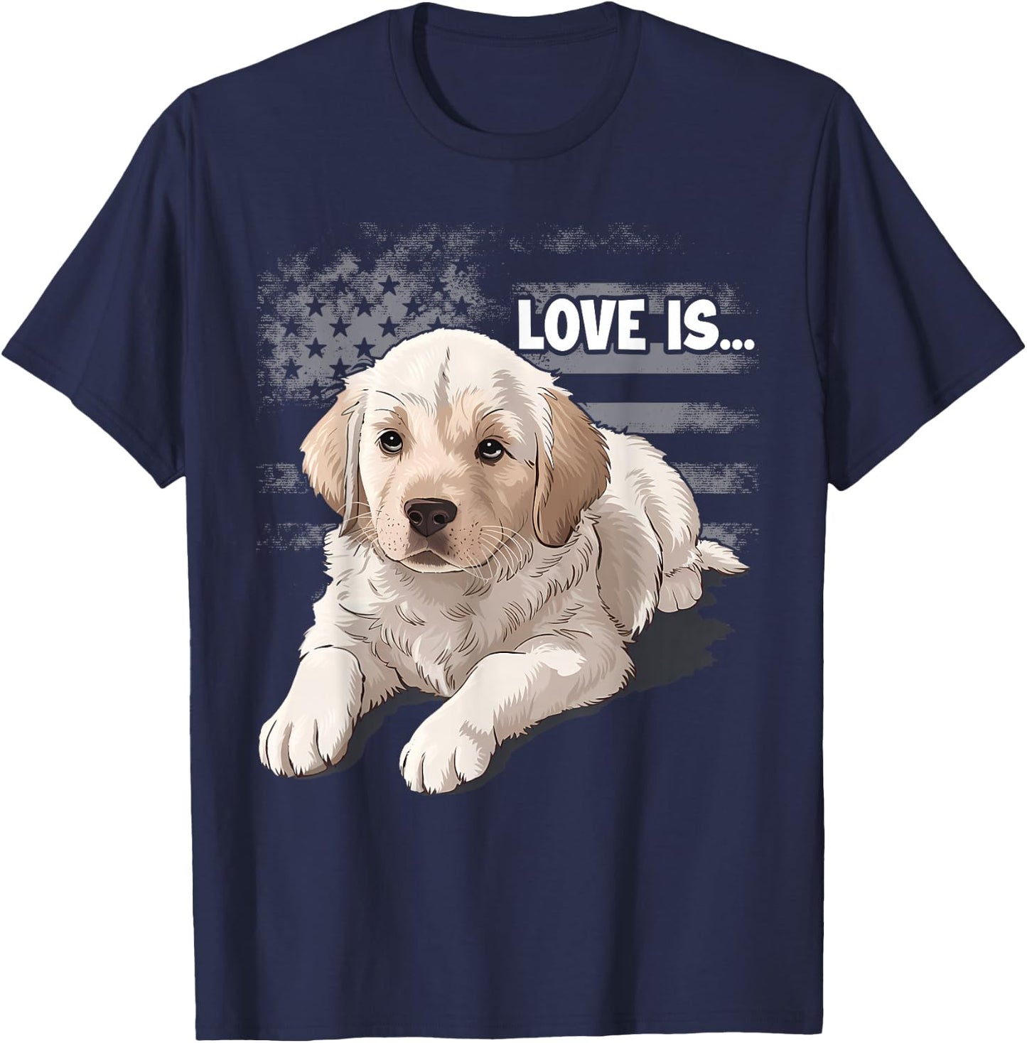 White Labrador Retriever Yellow Love Lab Mom Dog Dad T-Shirt - T-Shirt | Navy