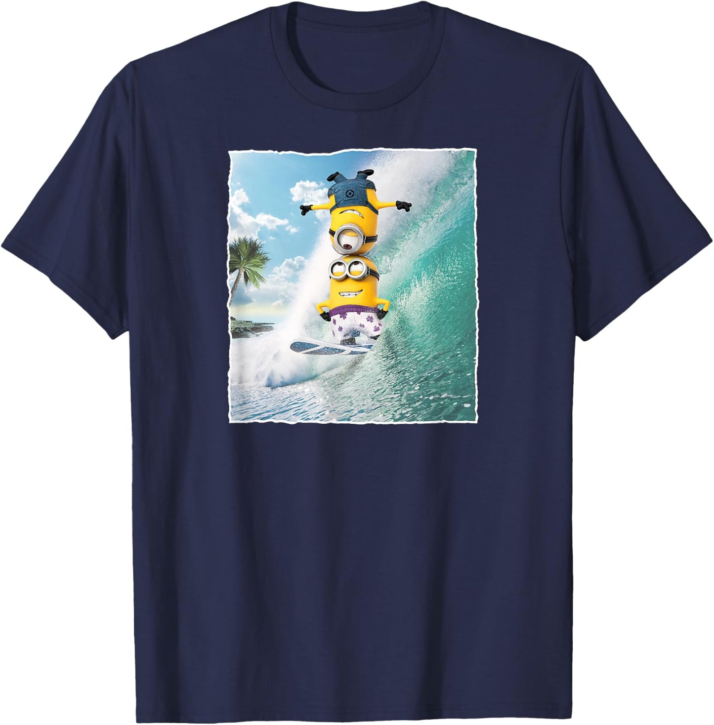 Despicable Me Minions Dave And Stuart Surf Graphic T-Shirt - T-Shirt | Navy