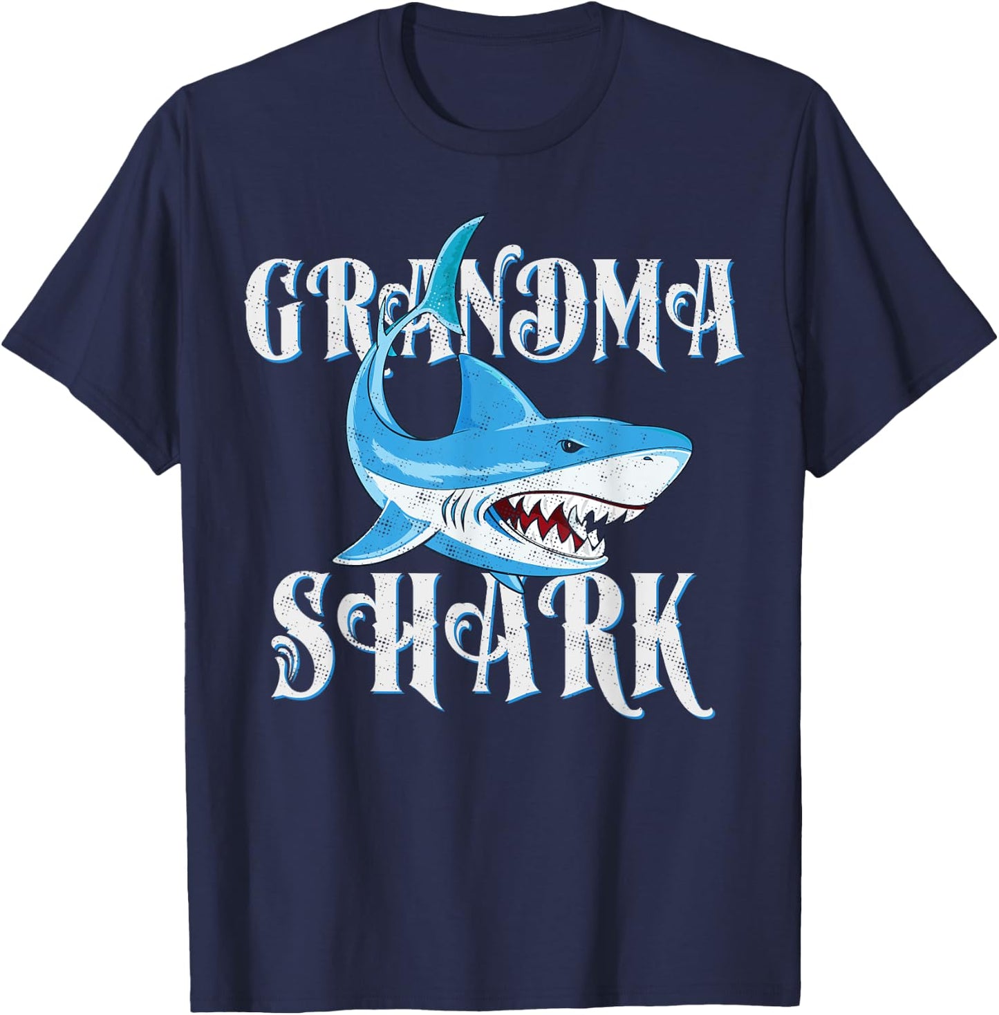 Grandma Shark Shirt, Funny Nana Matching Gift T-Shirt - T-Shirt | Navy