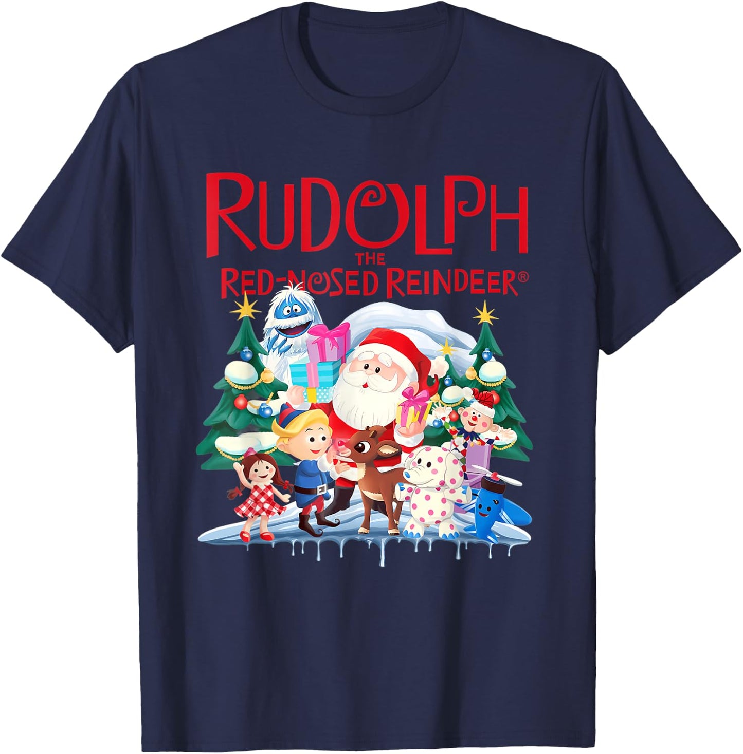 Cute Rudolph The Red Nosed Reindeer Christmas Special Xmas T-Shirt - T-Shirt | Navy