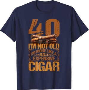40 Years Really Expensive Cigar 40th Birthday Cigar Smoker T-Shirt - T-Shirt | Navy