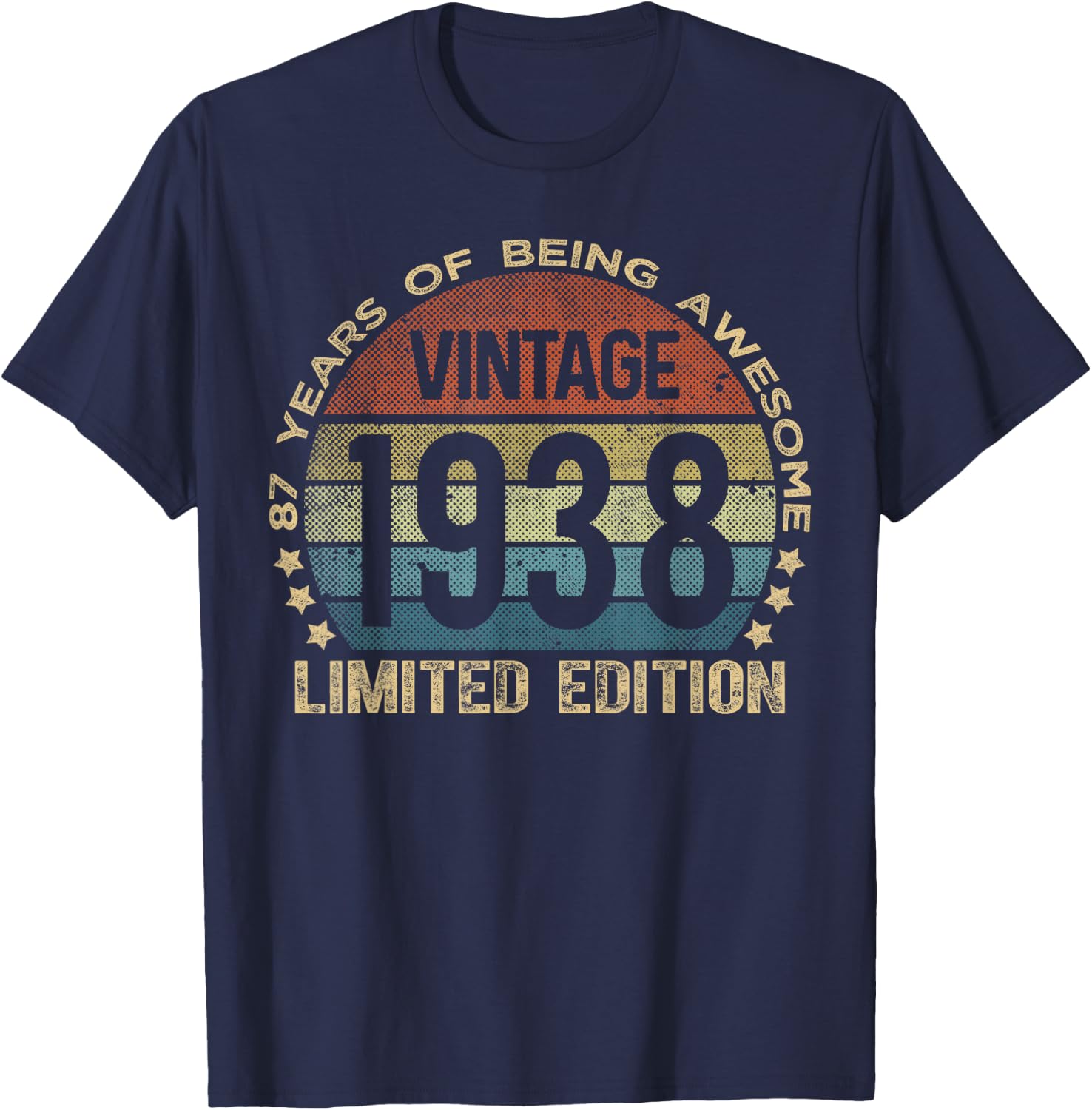 87 Year Old Gifts Vintage 1938 Limited Edition 87th Birthday T-Shirt - T-Shirt | Navy