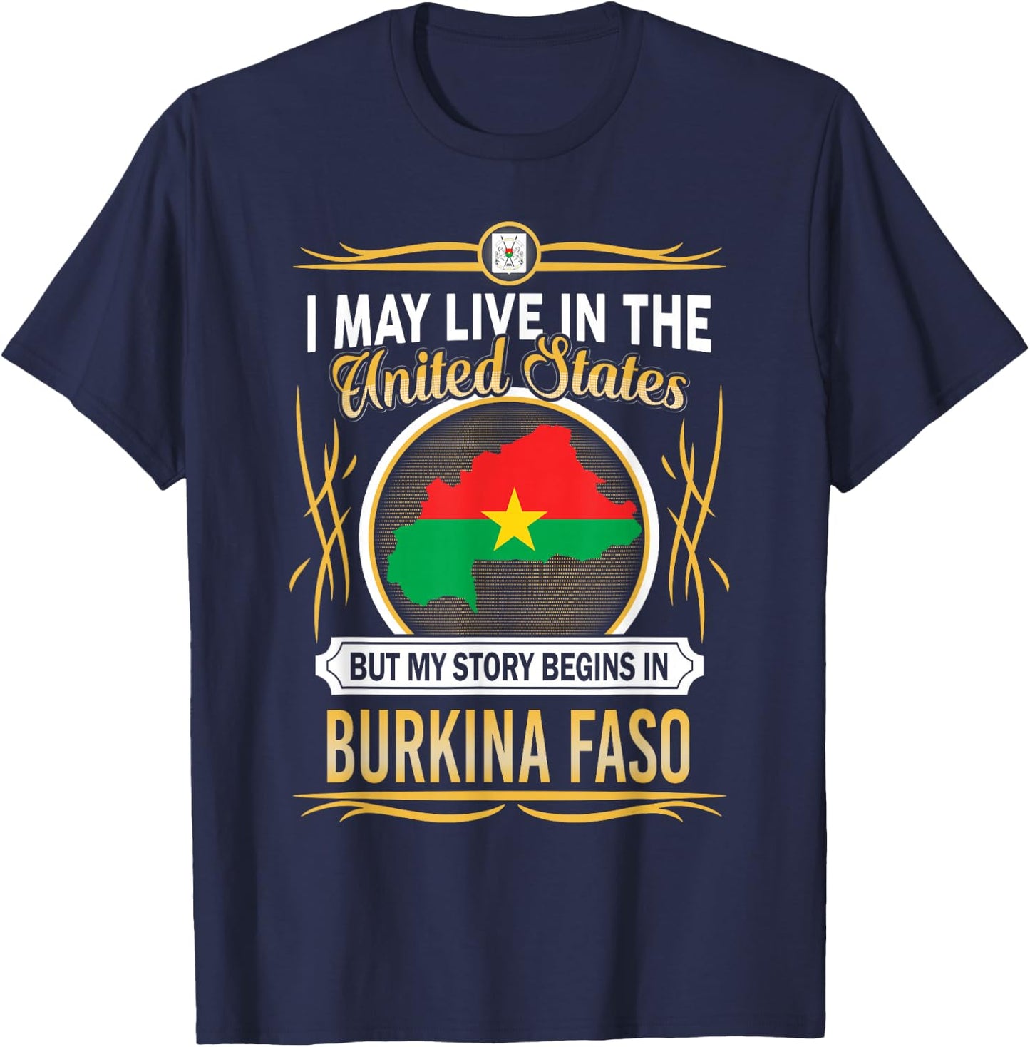Burkina Faso live in united states T-Shirt - T-Shirt | Navy