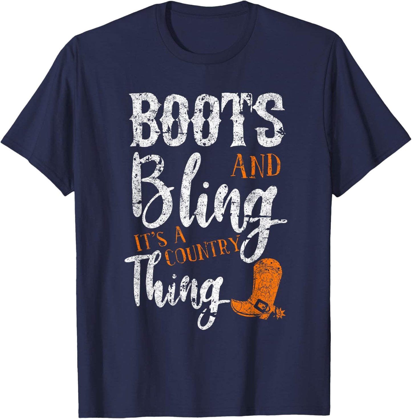 Boots & Bling It's Country Thing Horseback Riding Cowgirl T-Shirt - T-Shirt | Navy