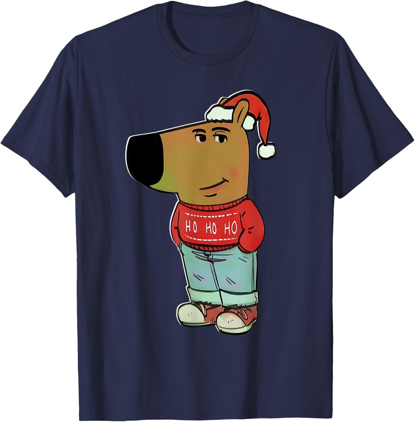 Chill Guy - My New Character Meme Christmas Chill Guy T-Shirt - T-Shirt | Navy