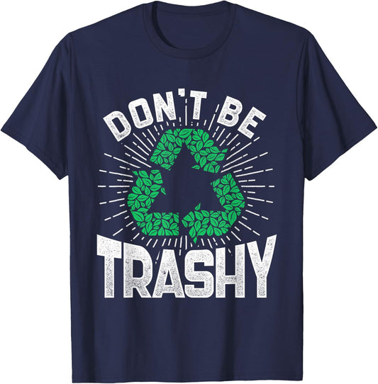 Climate Change Recycling Zero Waste Management Go Green T-Shirt - T-Shirt | Navy