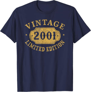 24th Birthday Women 24 Year Old Men Funny 2001 24 Year Old T-Shirt - T-Shirt | Navy