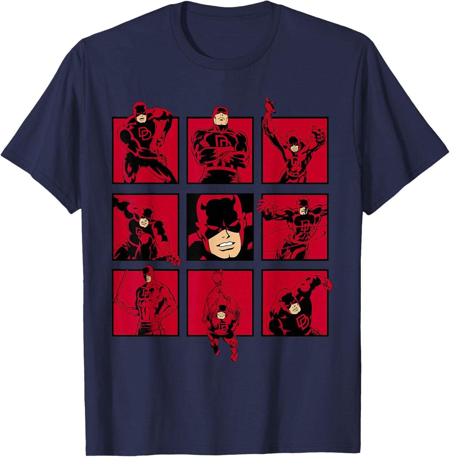 Marvel Comics Retro Classic Daredevil The Man with No Fear T-Shirt - T-Shirt | Navy