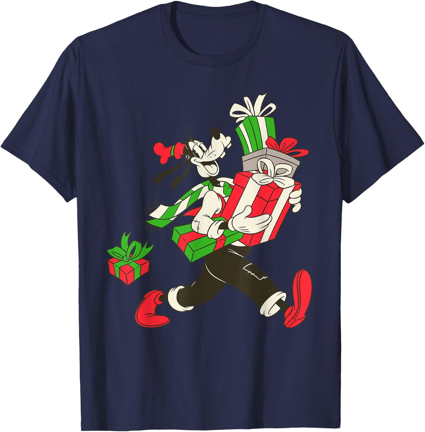 Disney Vintage Goofy Holiday Presents T-Shirt - T-Shirt | Navy