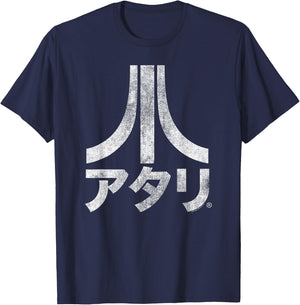 ATARI Logo Japanese Burnout T-Shirt - T-Shirt | Navy