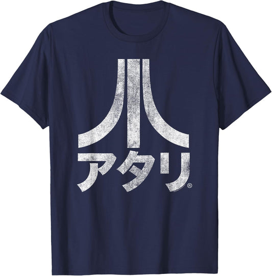 ATARI Logo Japanese Burnout T-Shirt - T-Shirt | Navy