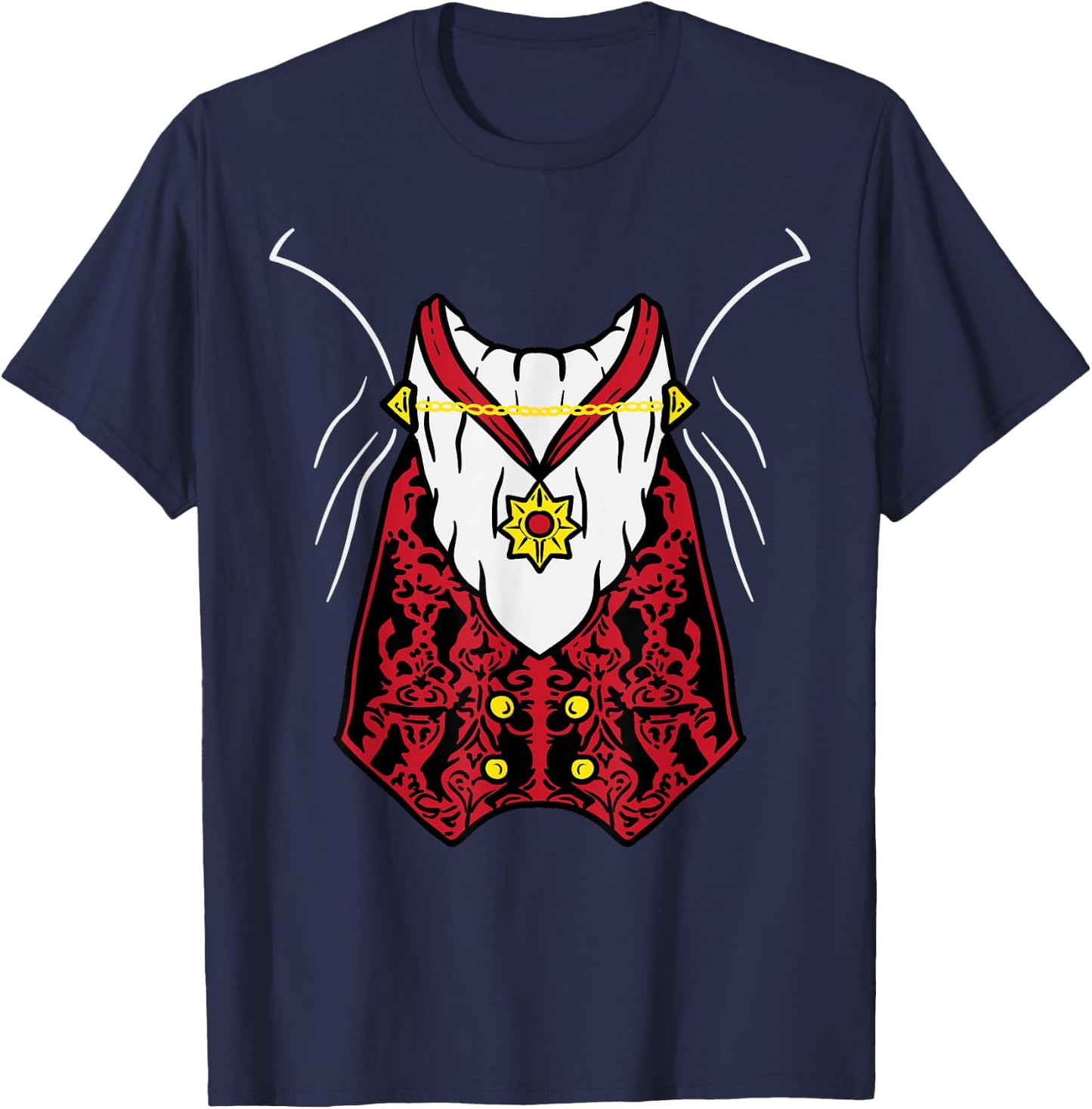 Dracula Vampire Uniform DIY Easy Lazy Halloween Costume T-Shirt - T-Shirt | Navy