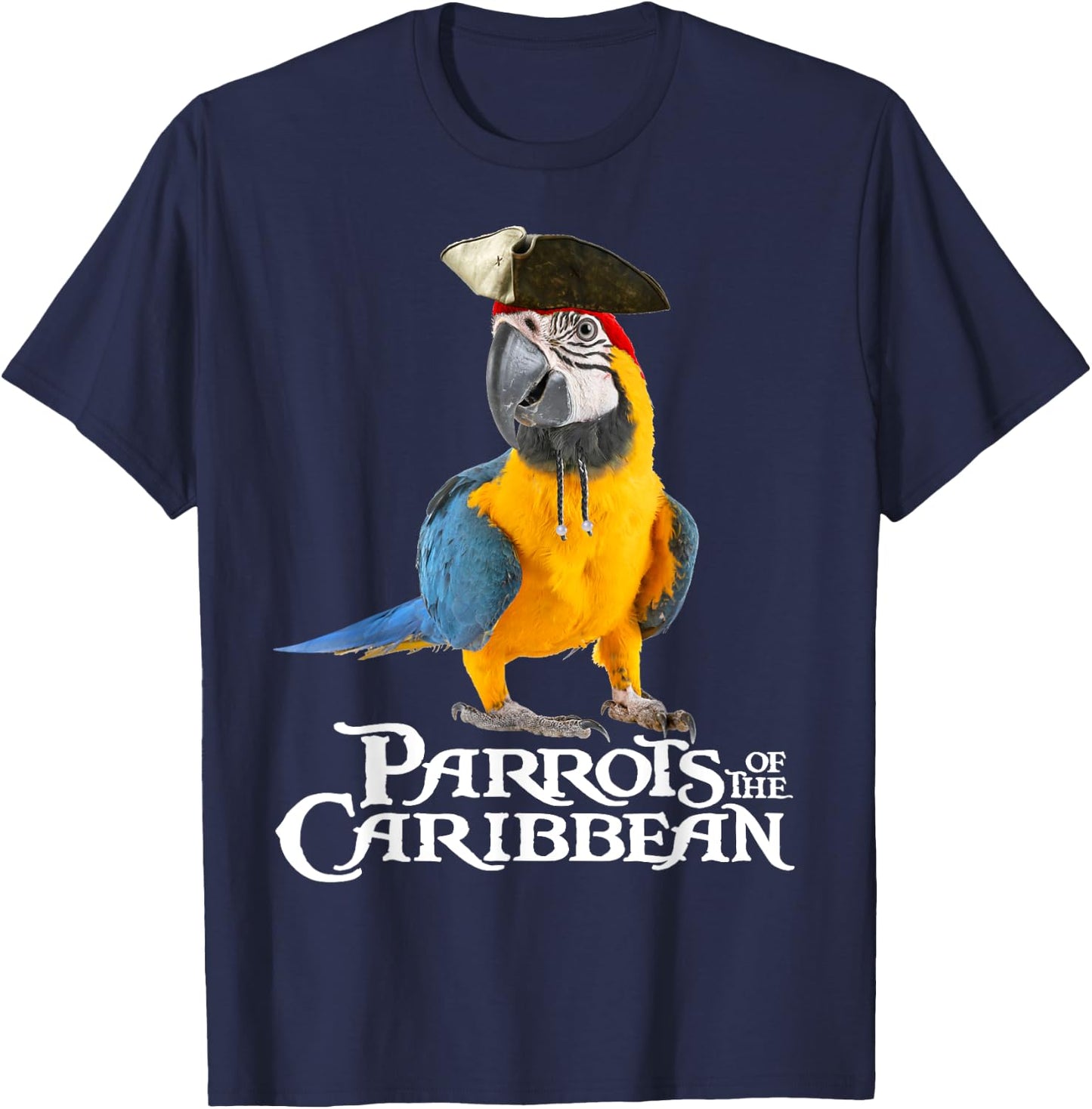 Parrots Of The Caribbean Bird Pirates Halloween Costume Gift T-Shirt - T-Shirt | Navy