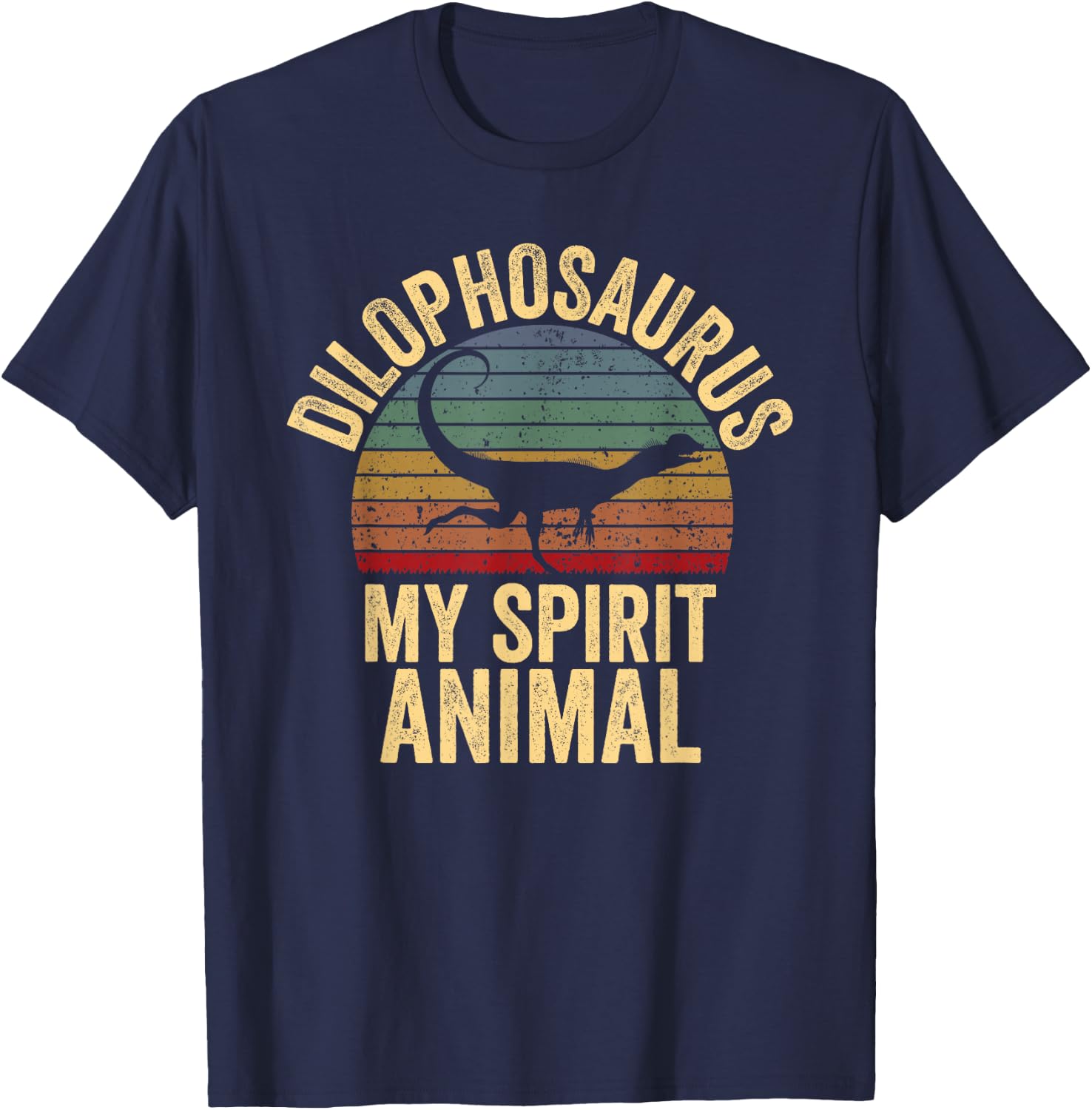 Dilophosaurus Is My Spirit Animal DInosaur Lovers Gift T-Shirt - T-Shirt | Navy