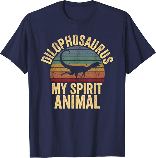 Dilophosaurus Is My Spirit Animal DInosaur Lovers Gift T-Shirt - T-Shirt | Navy
