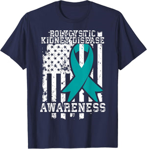 PKD Polycystic Kidney Syndrome Awareness T-Shirt - T-Shirt | Navy
