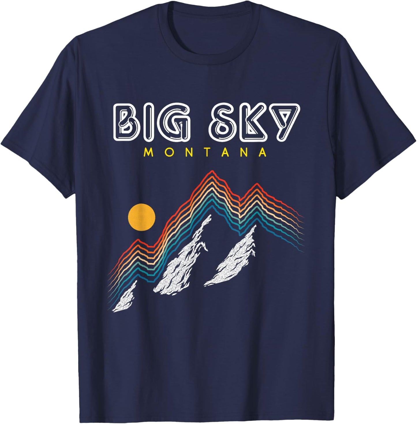 Big Sky Montana -USA Ski Resort 1980s Retro Collection Shirt T-Shirt - T-Shirt | Navy