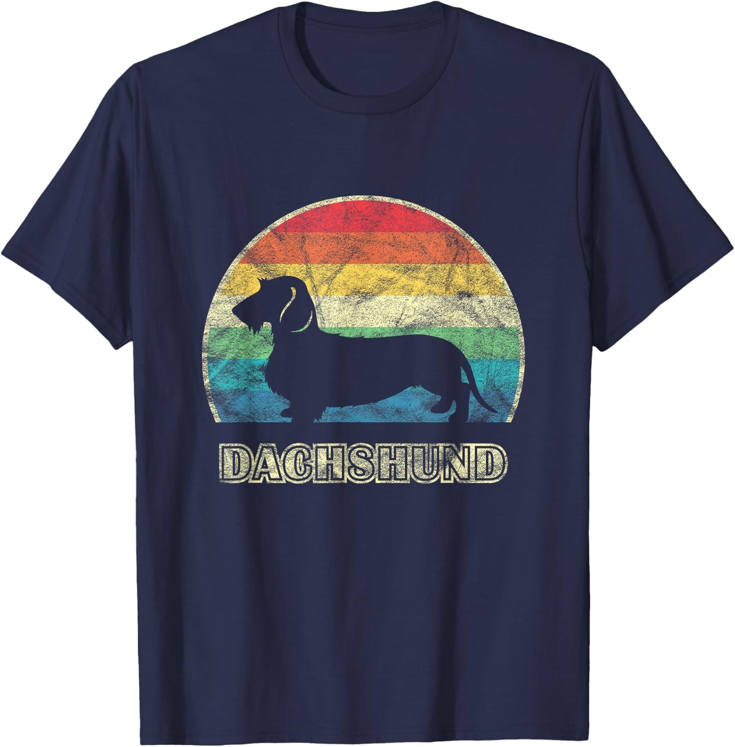 Wirehaired Dachshund Vintage Style Dog T-Shirt - T-Shirt | Navy