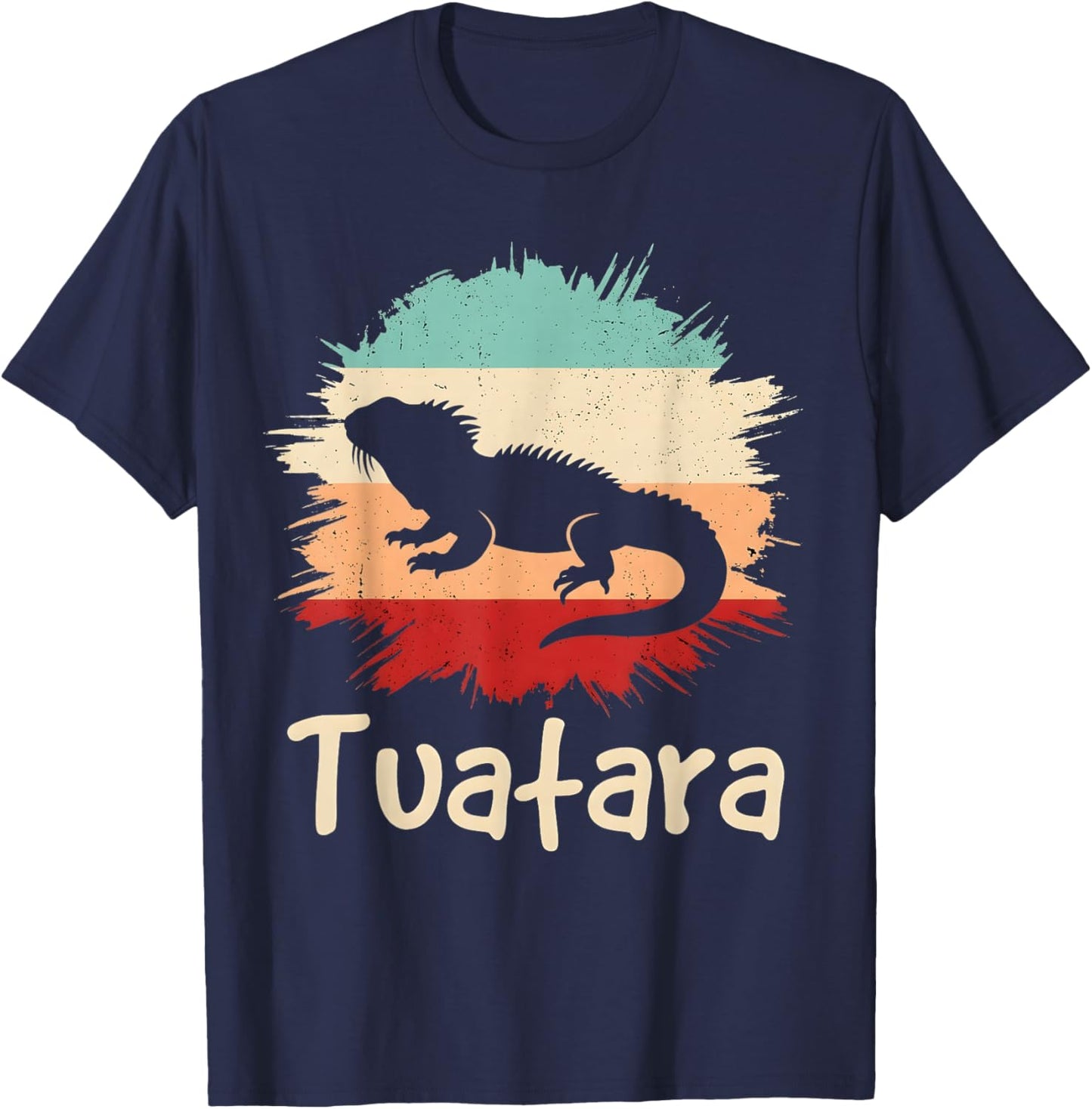 Retro Tuatara T-Shirt - T-Shirt | Navy