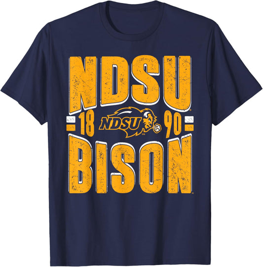 North Dakota State Bison Vintage 90's Retro Green T-Shirt - T-Shirt | Navy