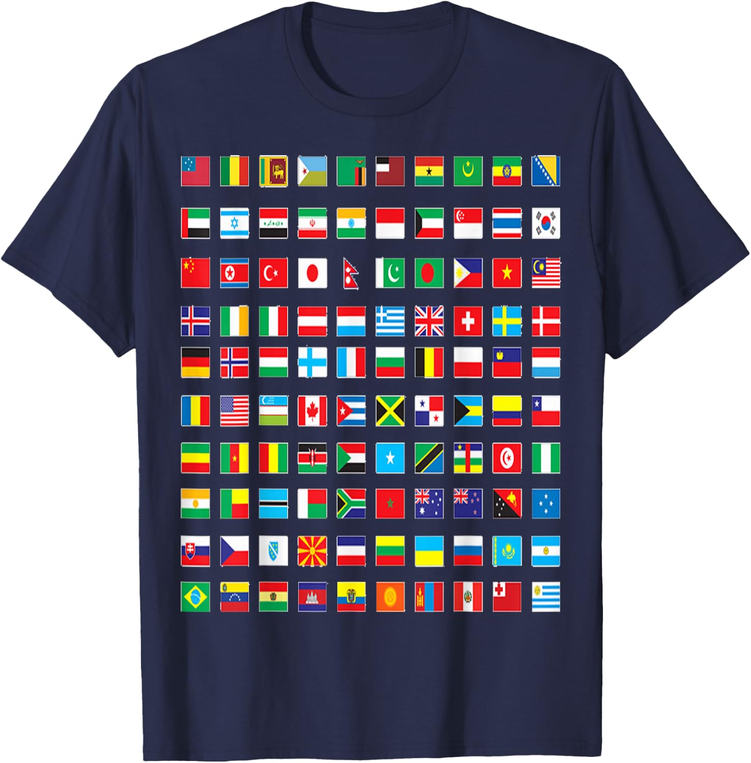 International world flags and world map for children T-Shirt - T-Shirt | Navy
