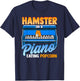 Funny Hamster On A Piano Eating Popcorn T-Shirt - T-Shirt | Navy