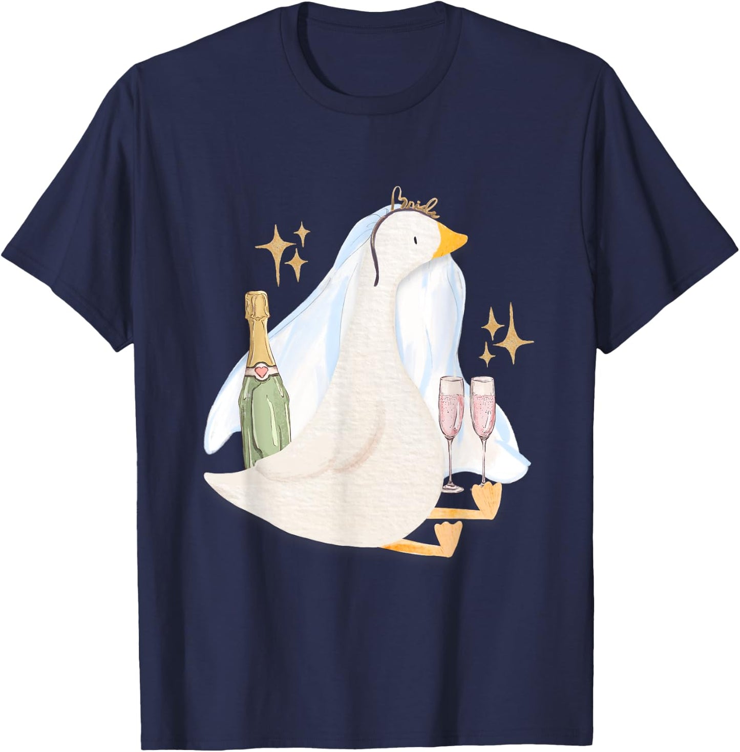 Silly Bride Goose Funny Silly Goose Bride Bachelorette T-Shirt - T-Shirt | Navy