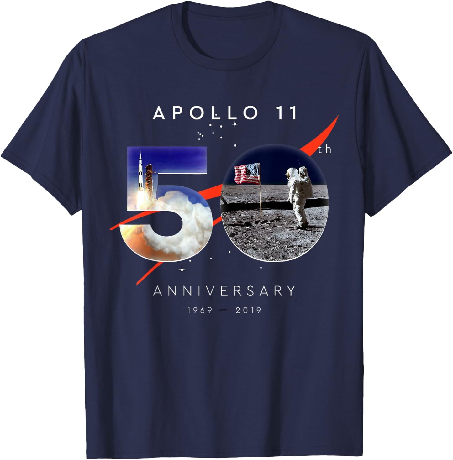 Apollo 11 50th Anniversary Shirt Moon Landing July 20, 1969 T-Shirt - T-Shirt | Navy