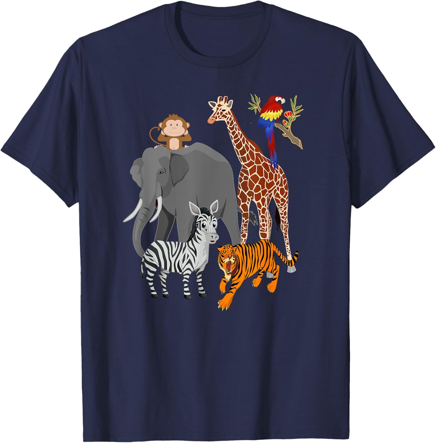 Zoo Animals Shirt Wildlife Birthday Party A Day At The Zoo T-Shirt - T-Shirt | Navy