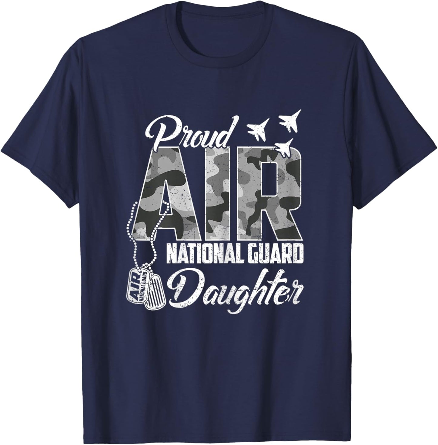 Proud Air National Guard Daughter US Camo Family Matching T-Shirt - T-Shirt | Navy